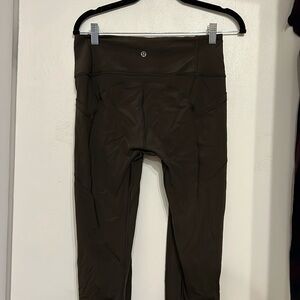 Olive lululemon 28” inseam with 3 pockets
